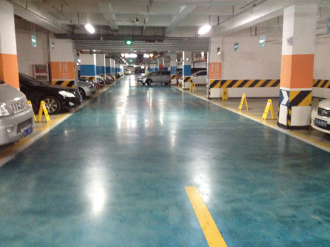 彩色混凝土密封固化剂地坪用于地下停车场